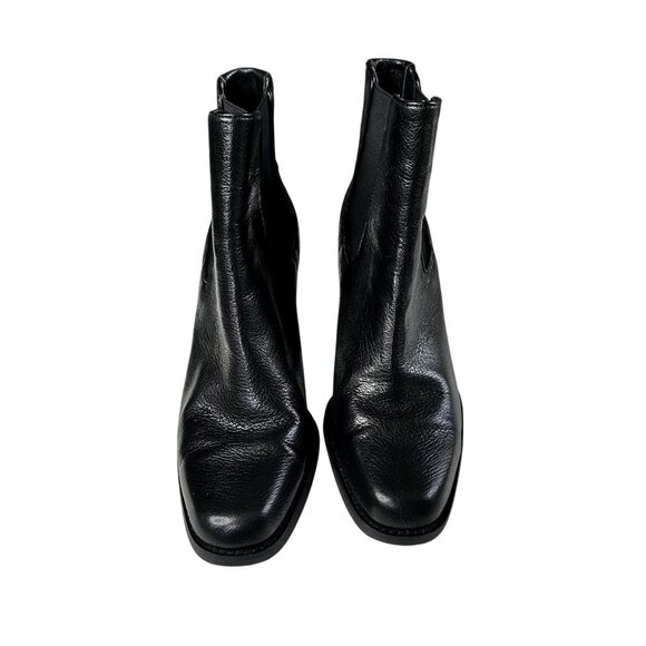 Aerosoles Lido Ankle Boots Women's Size 8 Black Leather Block Heel Comfort - Picture 2 of 10